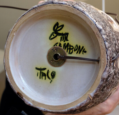 1950 ceramic table lamp Guido Gambone