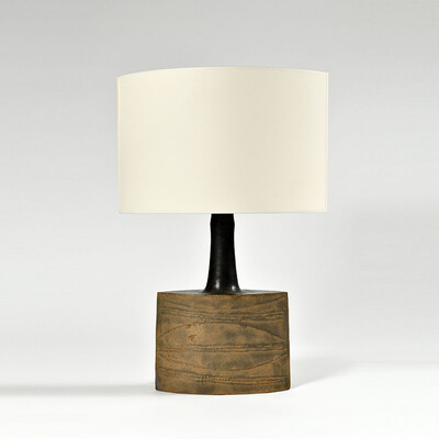 almond shape huge Bruno Gambone table lamp