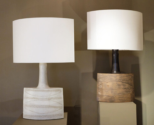 almond shape huge Bruno Gambone table lamp