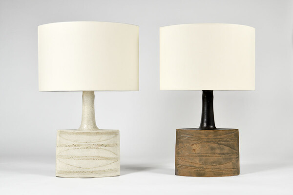 almond shape huge Bruno Gambone table lamp