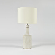 Bruno Gambone big white table hexagonal lamp