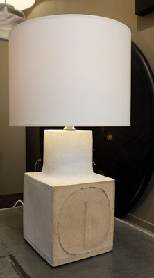 Bruno Gambone rare 70s white cubic ceramic lamp