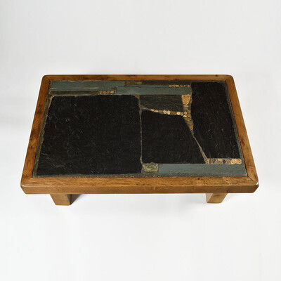 brutalist organic Paul Kingma rare coffee table