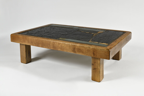 brutalist organic Paul Kingma rare coffee table