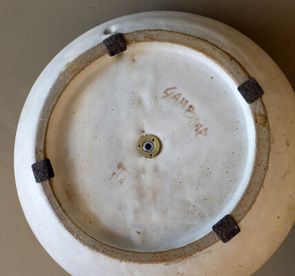 extra large ceramic table lamp by Bruno Gambone