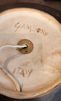 extra large ceramic table lamp spinning shape Bruno Gambne