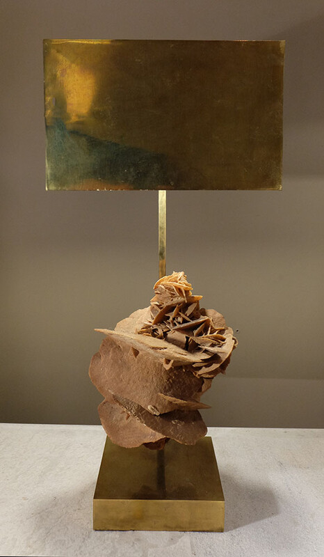 gilt bronze gypsum flower table lamp