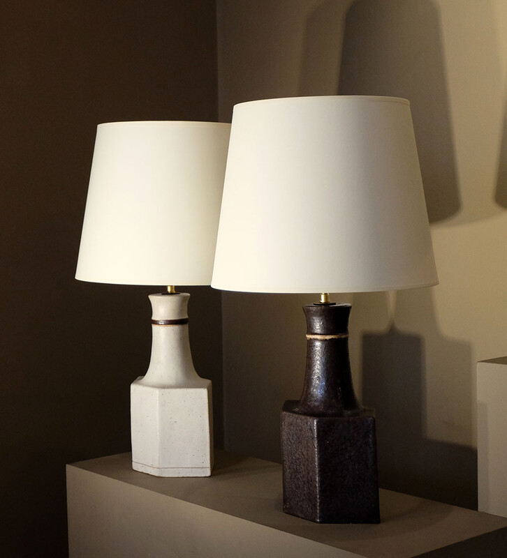 hexagonal ceramic lamps by Bruno Gambone