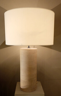 huge Bruno Gambone sandstone table lamp