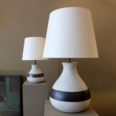 huge white bruno gambone table lamp