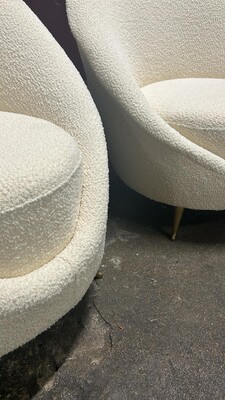 italian chic pair of round chairs