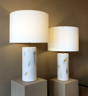large pair Bruno Gambone lamps