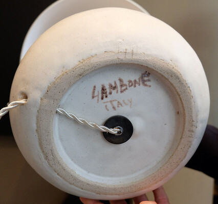 paire de lampes blanches céramique Bruno Gambone