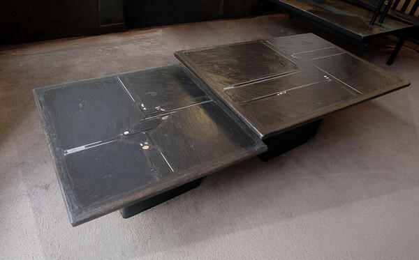Paul Kingma set of 2 black coffee tables 1992
