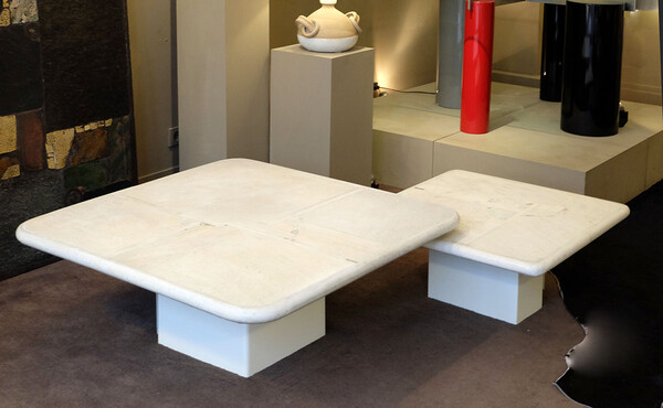 Paul Kingma Tables Basses blanches Sculpturales 1987-88 | Design de Collection