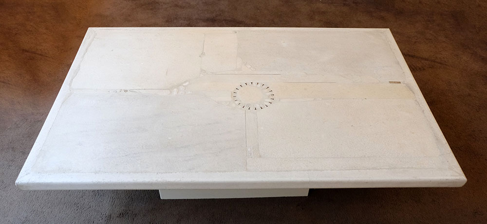 Paul Kingma white Coffee Table Unique Concrete Marble stone