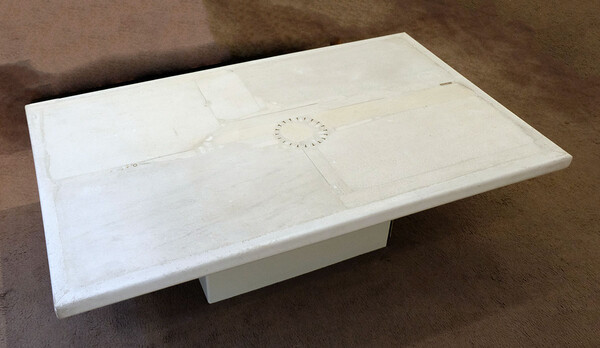 Paul Kingma white Coffee Table Unique Concrete Marble stone