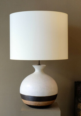 Rare Bruno Gambone big round ceramic table lamp