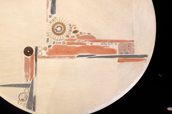 rare exceptional round Paul Kingma white coffee table