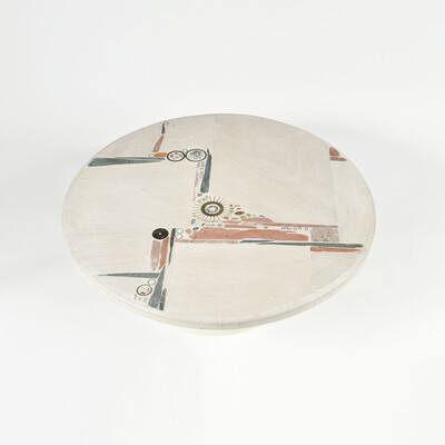 rare exceptional round Paul Kingma white coffee table