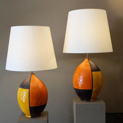 Très grandes lampes Aldo Londi Bitossi