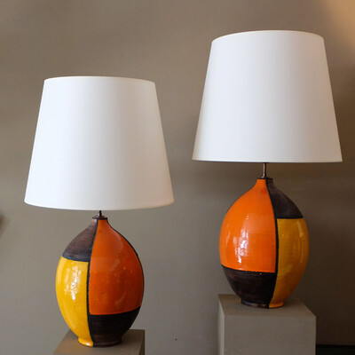 Très grandes lampes Aldo Londi Bitossi