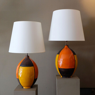 Très grandes lampes Aldo Londi Bitossi